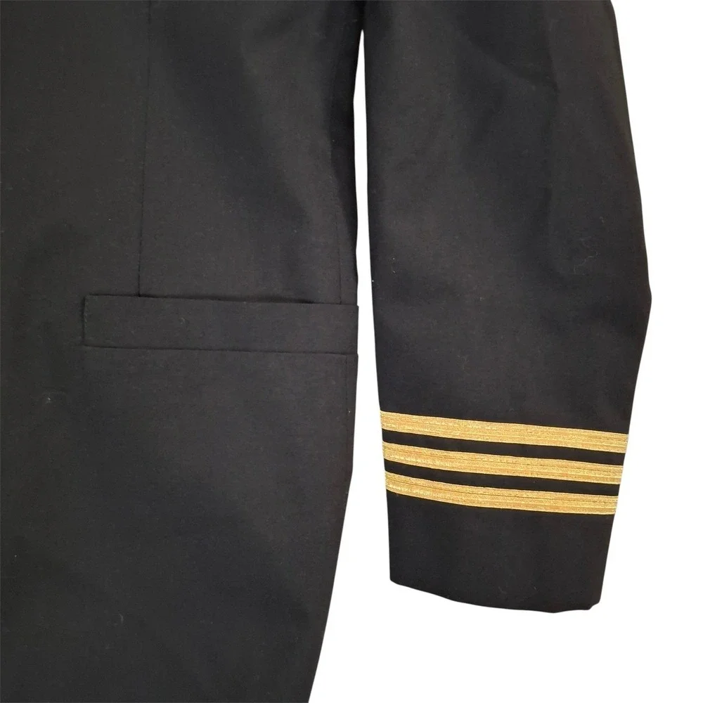 Abbott Uniforms Delta Air Lines Pilot Blazer Navy Blue 40S Wool Blend 3587-010